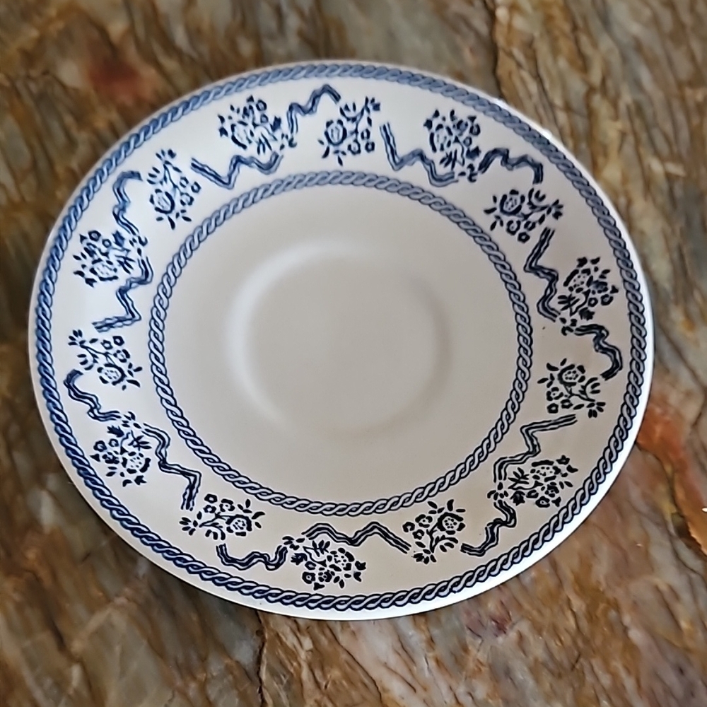 JOHNSON BROTHERS Petite Fleur blue saucer, Ironstone
